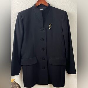 YSL Yves Saint Laurent Wool blazer size 10 women vintage black